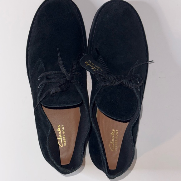 New Clarks Desert Boot / Bootie Men’s Black Suede Shoes size 11.5 - Picture 7 of 12